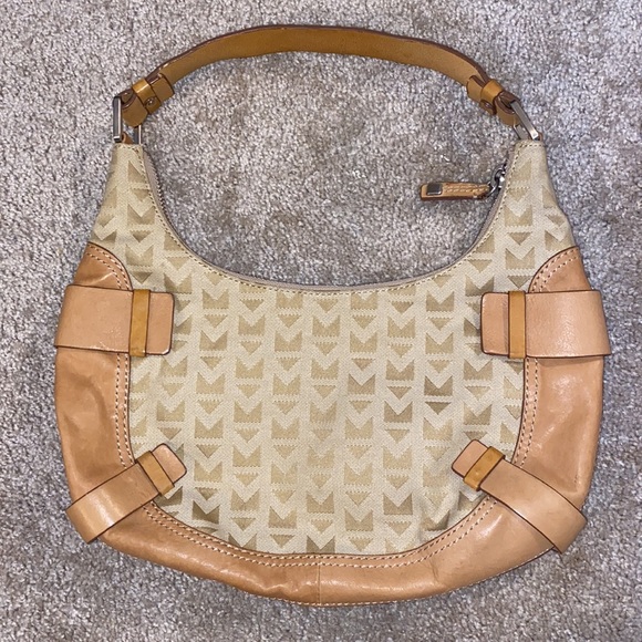 Michael Kors Vintage Tan Canvas & Leather Hobo Bag - Picture 3 of 12